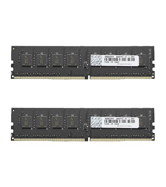 رم دسکتاپ DDR4 دو کاناله ۲۶۶۶ مگاهرتز CL19 فدک مدل A1 ظرفیت ۱۶ گیگابایت