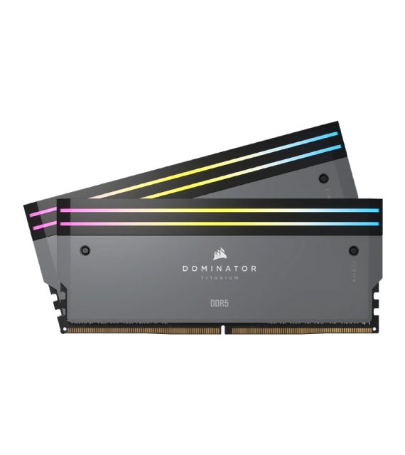 رم دسکتاپ DDR5 دو کاناله 6000 مگاهرتز CL30 کورسیر مدل DOMINATOR TITANIUM RGB ظرفیت 64 گیگابایت