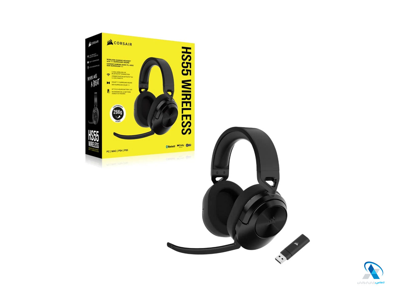 هدست گیمینگ بیسیم کورسیر مدل HS55 WIRELESS