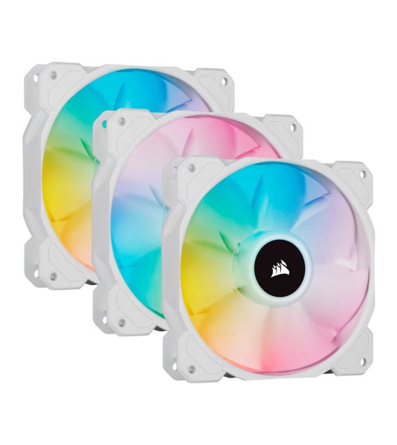 فن کیس کورسیر مدل iCUE SP120 RGB ELITE Performance 120mm White PWM  (سه عدد فن)