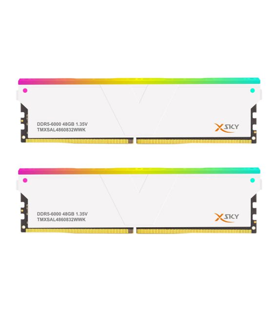 رم دسکتاپ DDR5 دو کاناله 6000 مگاهرتز CL36 وی‌کالر مدل Manta XSky RGB ظرفیت 32 گیگابایت