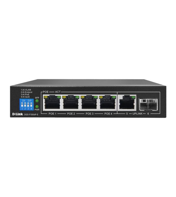 سوئیچ 6 پورت دی‌لینک مدل DGS-F1006P-E