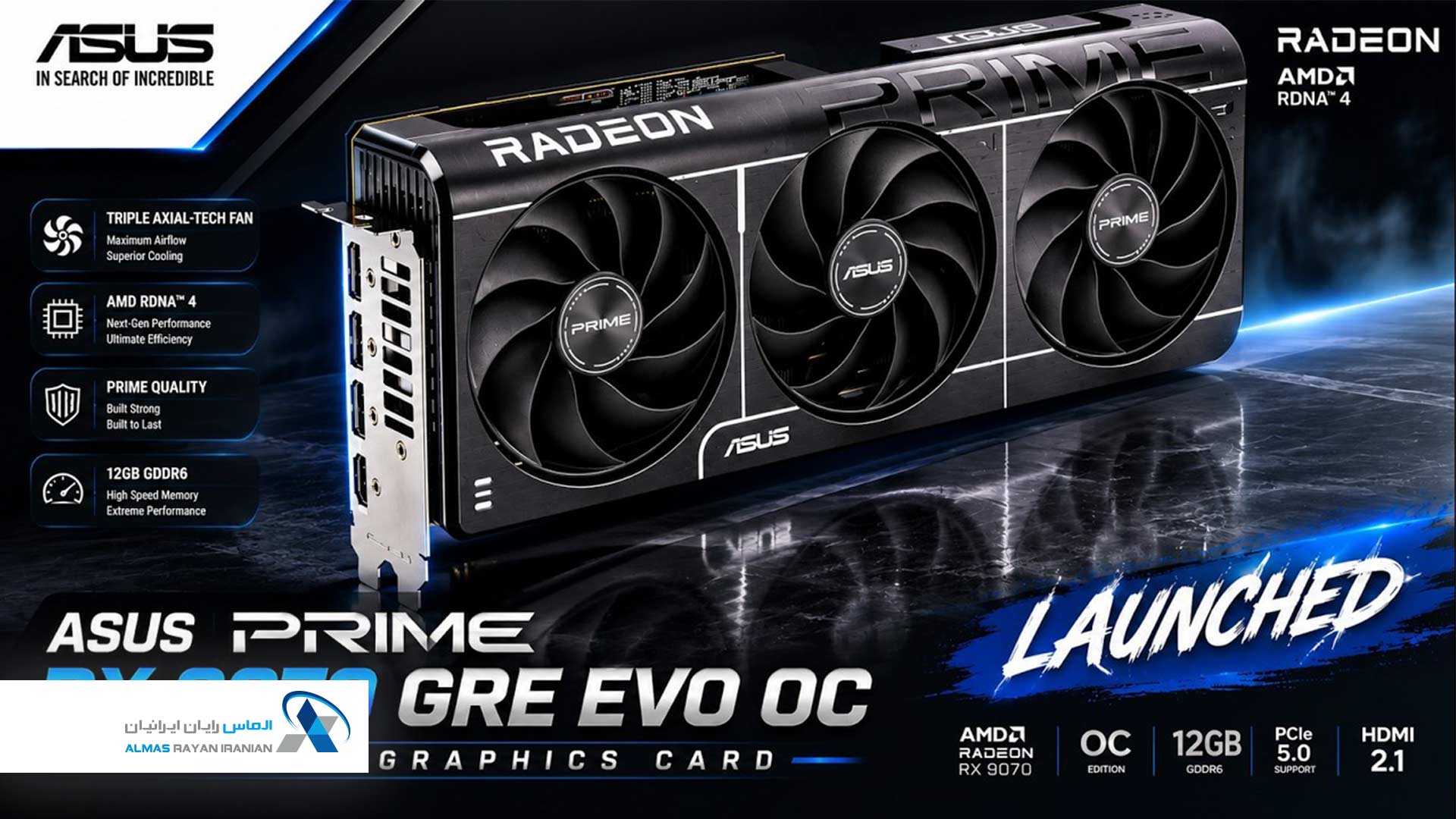 ASUS Launches Prime RX 9070 GRE OC
