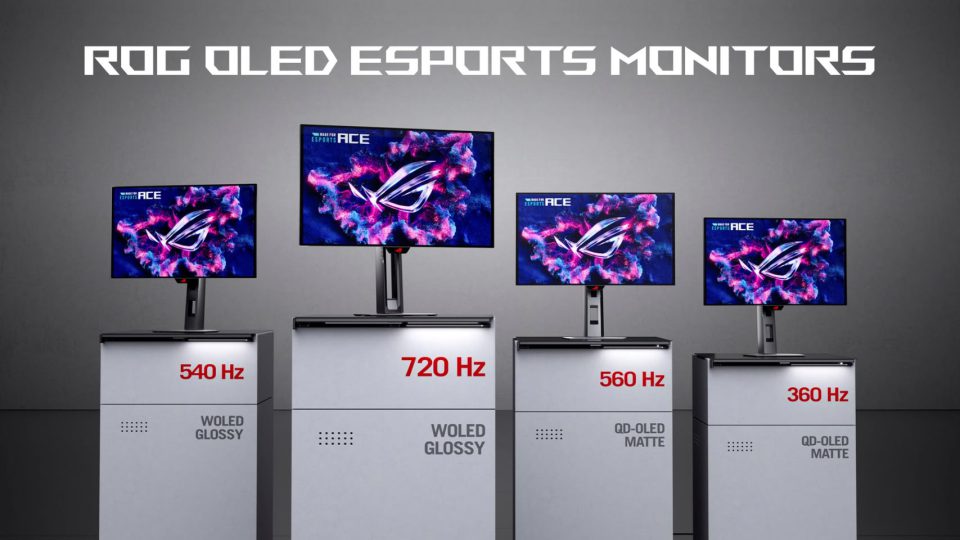 ROG Swift OLED PG259QWS Ace، ROG Strix OLED XG259QDPG Ace و ROG Strix OLED XG259QDNS Ace